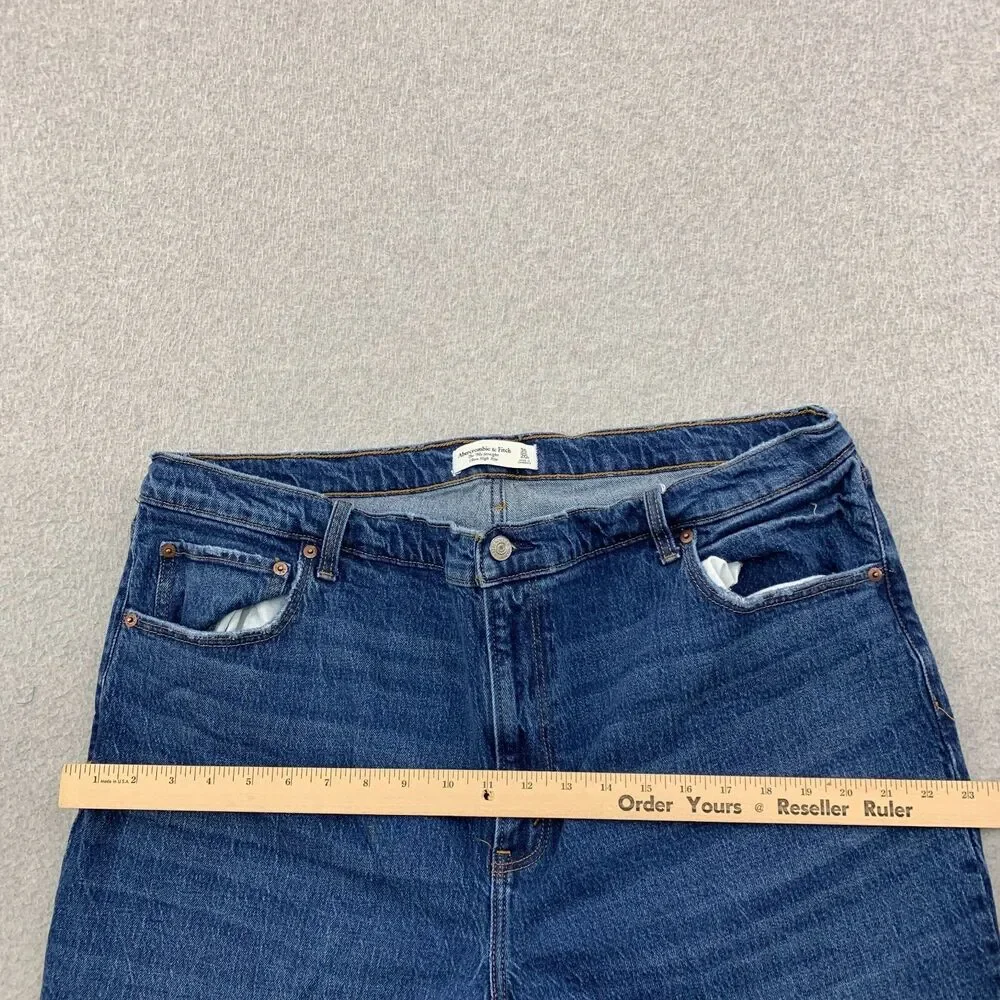 Abercrombie & Fitch Jeans 35/20R 90s Straight Ultra High Rise Stretch Denim - Picture 7 of 16